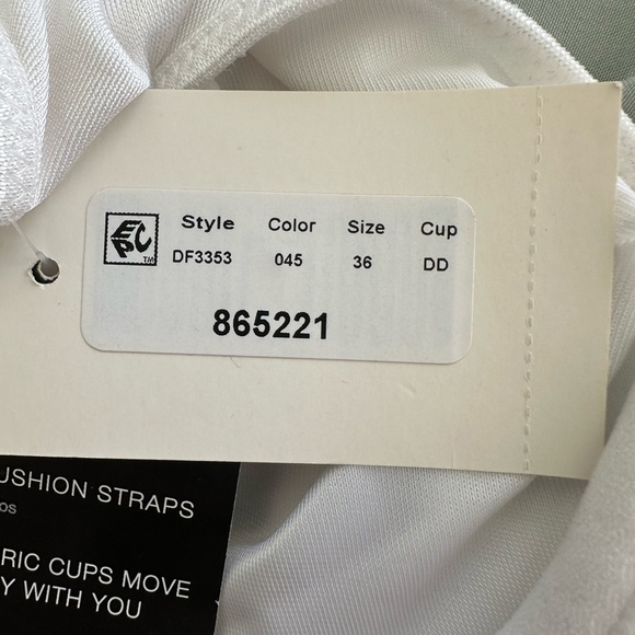 Bali NEW Live It Up Seamless Underwire Bra Petal Pattern White Size 36DD - Picture 11 of 16